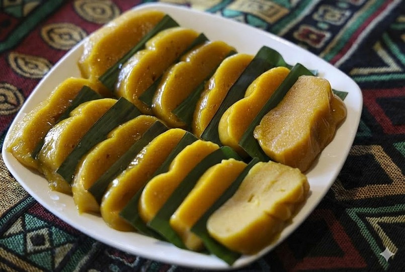 Bánh giò bầu sau khi được hấp chín để nguội đem ra đãi khách.