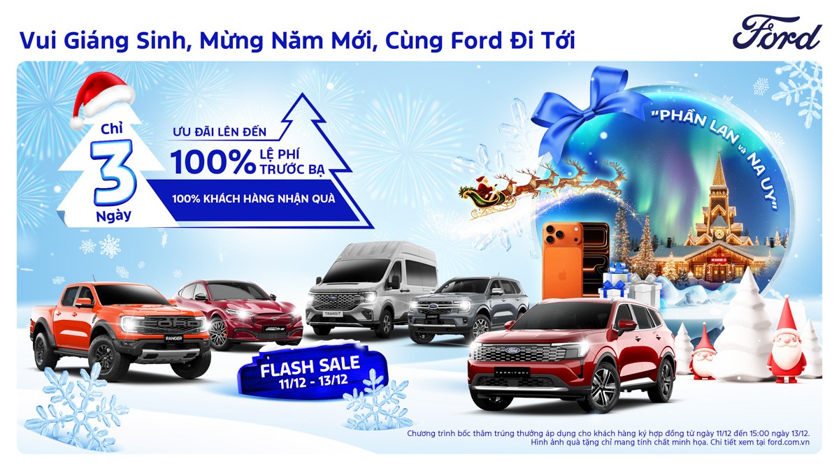 Ford Việt Nam tung ưu đãi lớn dịp cuối năm: Cơ hội du lịch Bắc Âu trị giá 250 triệu đồng khi mua xe