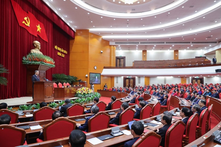 Hội nghị lần thứ 15 Ban Chấp hành Trung ương Đảng khoá XIII bước sang ngày làm việc thứ hai và họp phiên bế mạc - Ảnh: VGP/Nhật Bắc