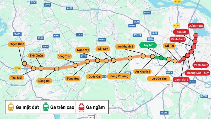 Metro số 5 (Văn Cao – Hòa Lạc) – tuyến huyết mạch kết nối trung tâm với hành lang đô thị phía Tây
