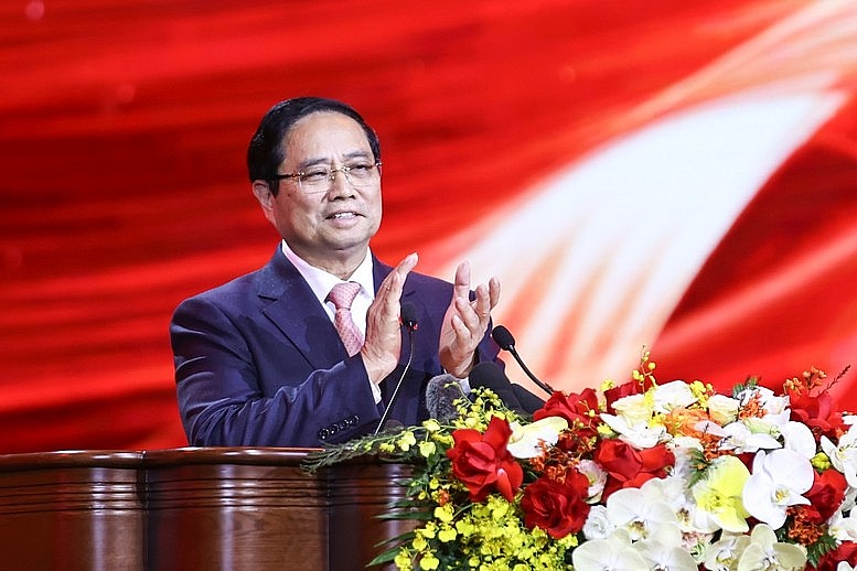 Thủ tướng phát động phong trào thi đua yêu nước giai đoạn 2026-2030 với '1 mục tiêu-3 đột phá-5 trọng tâm' - Ảnh: VGP/Nhật Bắc