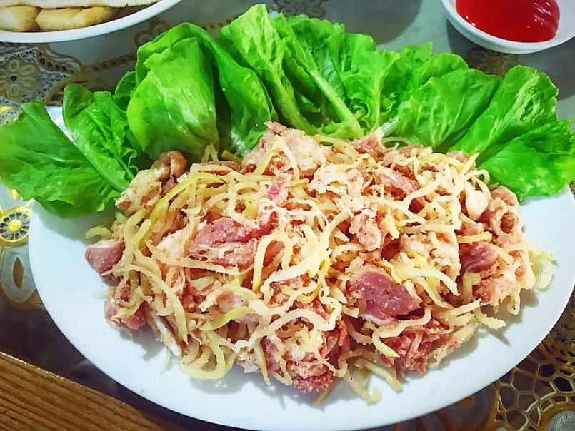 Đặc sản Thịt chua Đu Đủ nức tiếng hút khách du lịch tại Tân Sơn Phú Thọ