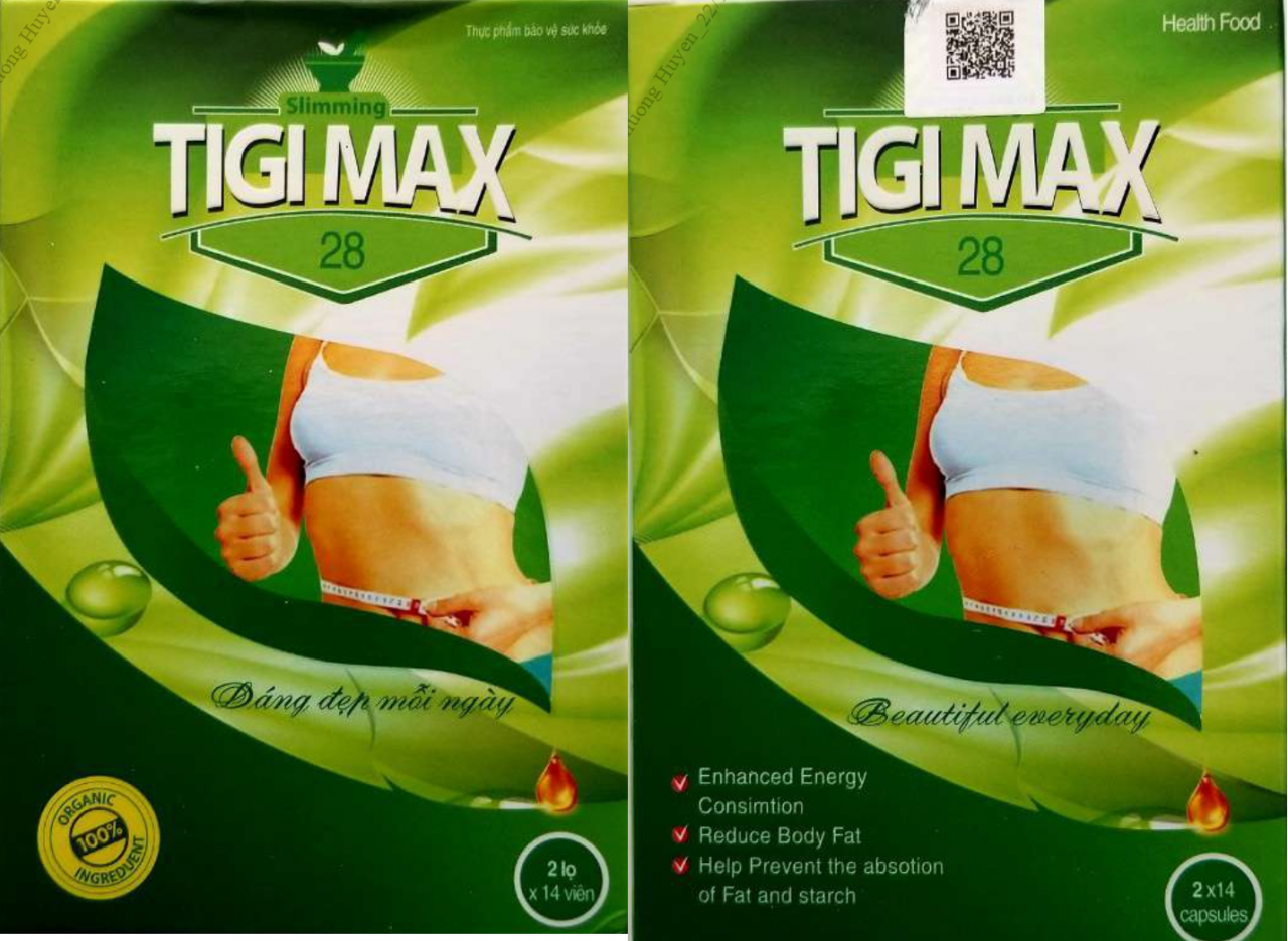 Sản phẩm TPBVSK Slimming TIGI MAX 28 có chứa chất cấm Sibutramine