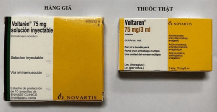 Cảnh báo mẫu thuốc Voltarén 75mg giả trên thị trường