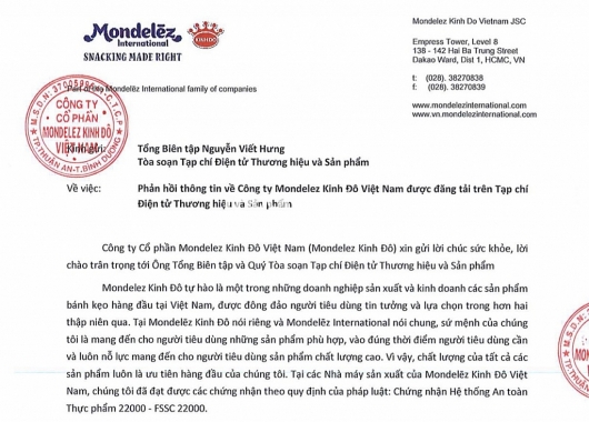 Công ty Mondelez Kinh Đô Việt Nam: Yêu cầu… trái luật, mượn cớ dịch bệnh để né tránh báo chí?