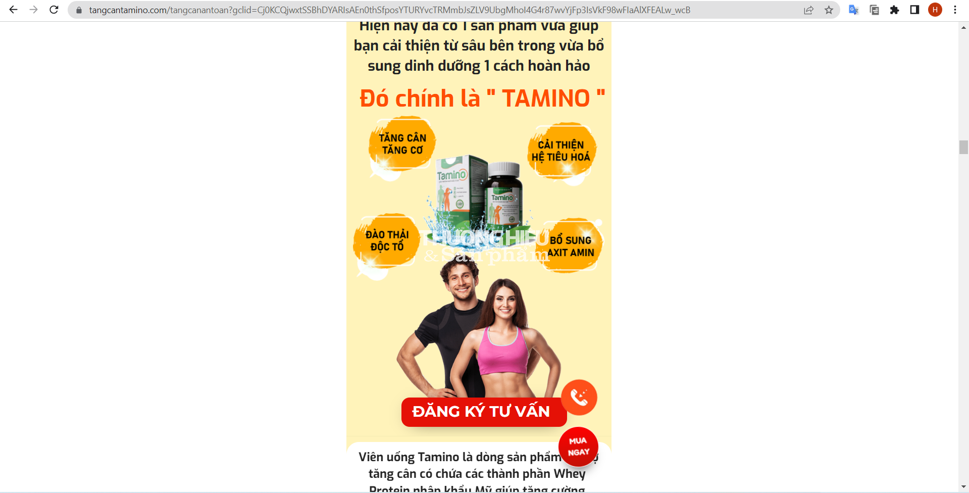 Thực phẩm bảo vệ sức khỏe Tamino có đang "nổ" công dụng như thuốc chữa bệnh, lừa dối người tiêu dùng