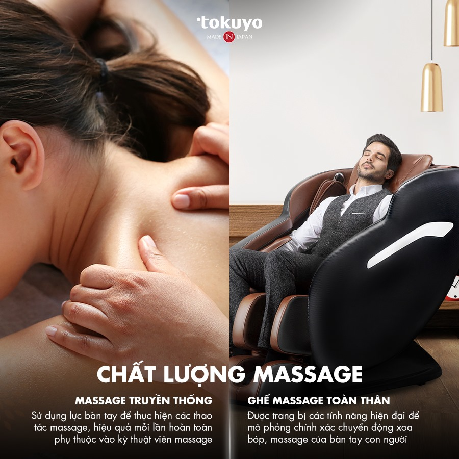 Điểm khác biệt giữa massage truyền thống và ghế massage toàn thân