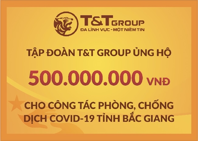 Tập đoàn T&T Group tiếp tục trao tặng tỉnh Bắc Giang 500 triệu đồng