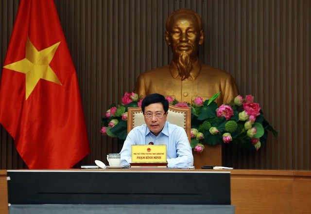 Phó Thủ tướng Thường trực Chính phủ Phạm Bình Minh chủ trì cuộc họp Tổ công tác đặc biệt của Thủ tướng (Ảnh VGP).