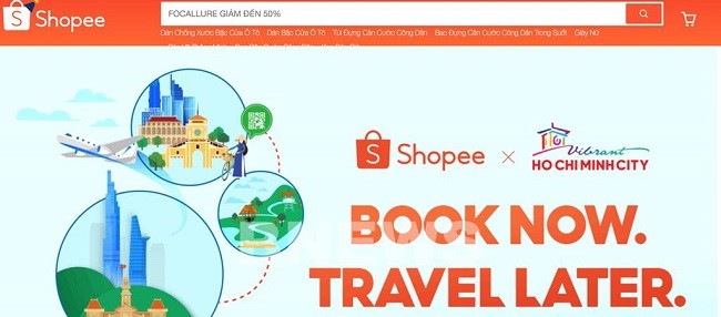 Sản phẩm du lịch nội địa trên sàn TMĐT Shopee (ảnh: BNEWS)