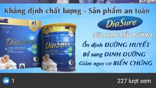 Sữa non tiểu đường DiaSure: Quảng cáo gây nhầm lẫn cho người tiêu dùng?