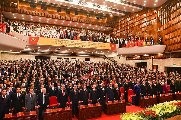Lãnh đạo Đảng, Nhà nước, Chính phủ đến dự Đại hội đại biểu lần thứ XVII Đảng bộ thành phố Hà Nội nhiệm kỳ 2020 – 2025. Ảnh: VGP