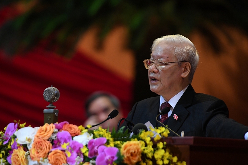 Tổng Bí thư, Chủ tịch nước Nguyễn Phú Trọng nêu một số bài học kinh nghiệm quý báu rút ra từ thực tiễn công cuộc đổi mới. Ảnh VGP