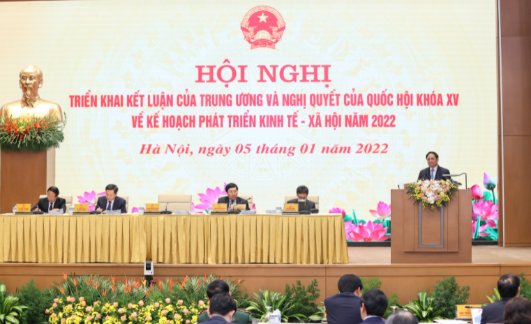 Thủ tướng Phạm Minh Chính phát biểu kết luận Hội nghị Chính phủ với các địa phương. Ảnh: VGP/Nhật Bắc