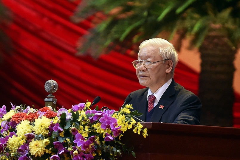 Tổng Bí thư, Chủ tịch nước Nguyễn Phú Trọng phát biểu bế mạc Đại hội - Ảnh: VGP/Nhật Bắc