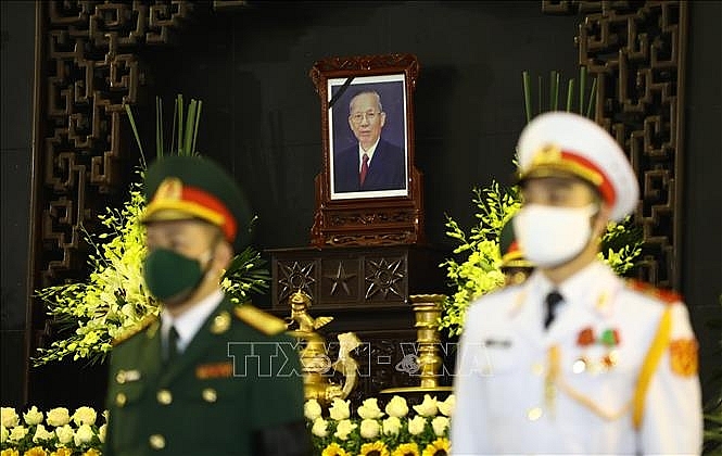Lễ viếng nguyên Phó Thủ tướng Trương Vĩnh Trọng được tổ chức tại Nhà tang lễ quốc gia, số 5 Trần Thánh Tông, Hà Nội.