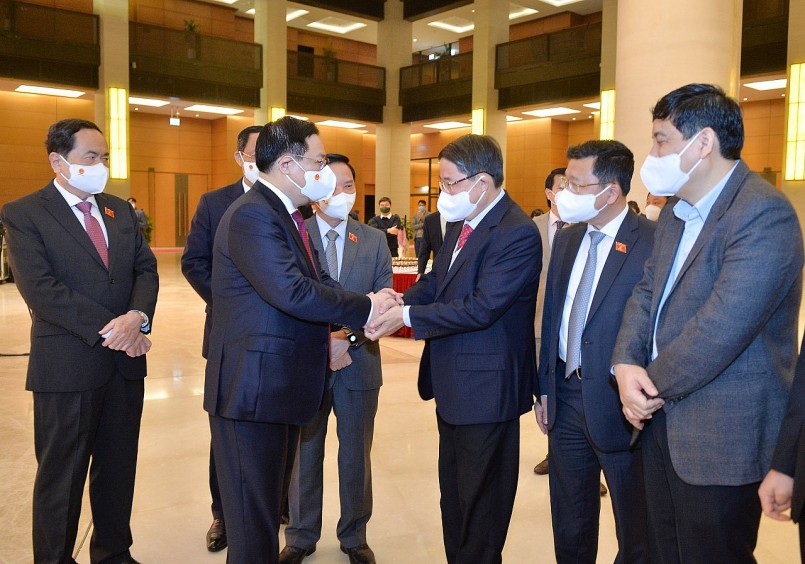 Chủ tịch Quốc hội Vương Đình Huệ gặp mặt lãnh đạo Quốc hội, các Ủy viên Ủy ban TVQH