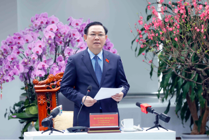 Chủ tịch Quốc hội Vương Đình Huệ phát biểu chỉ đạo, định hướng phát triển của Tập đoàn Dệt may Việt Nam