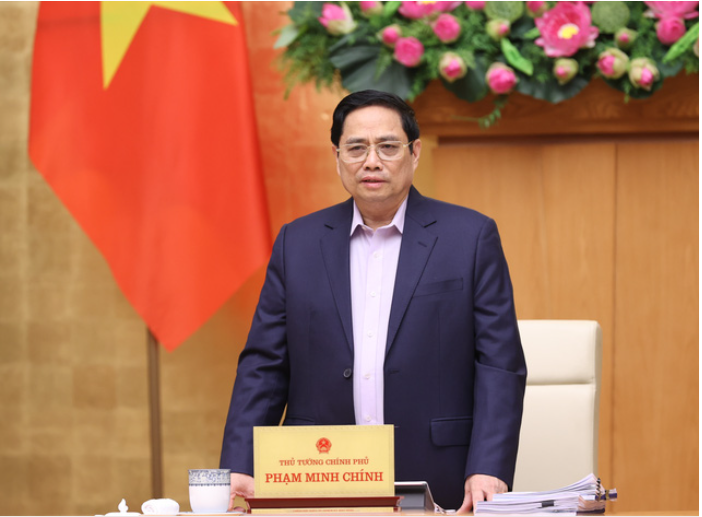 Thủ tướng Phạm Minh Chính phát biểu khai mạc phiên họp Chính phủ chuyên đề về xây dựng pháp luật lần thứ 2 trong năm 2022. Ảnh: VGP