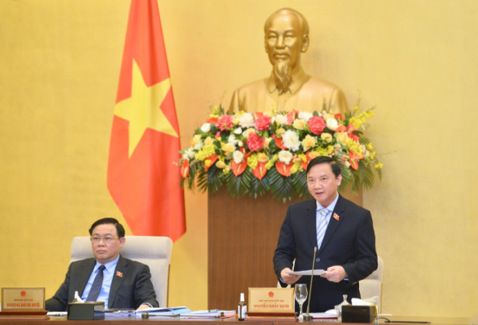 Phó Chủ tịch Quốc hội Nguyễn Khắc Định điều hành nội dung làm việc