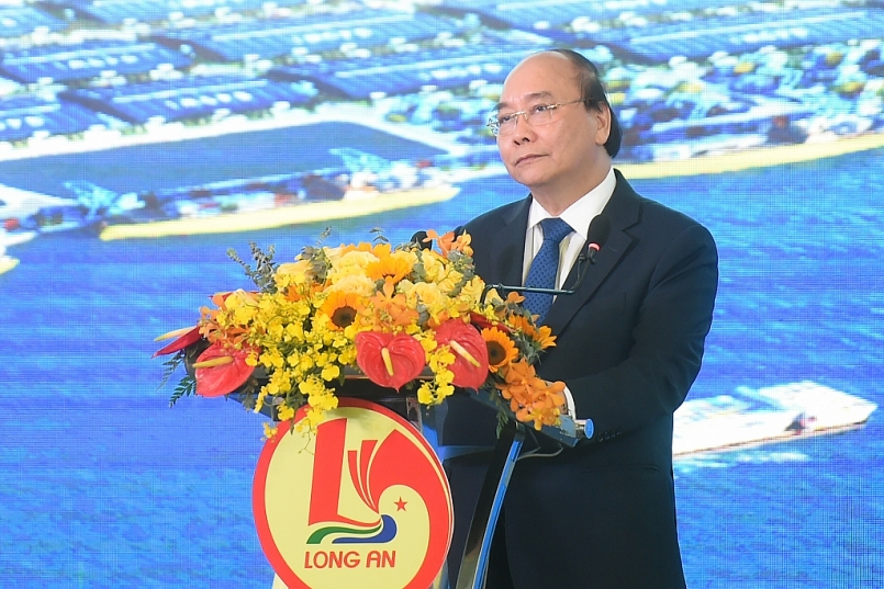 Thủ tướng Nguyễn Xuân Phúc phát biểu tại buổi lễ. Ảnh VGP/Quang Hiếu