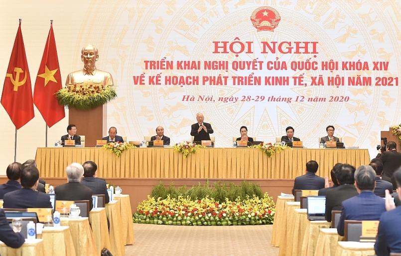 Tổng Bí thư, Chủ tịch nước Nguyễn Phú Trọng dự và phát biểu chỉ đạo tại Hội nghị Chính phủ với các địa phương.