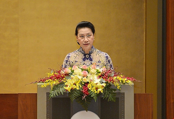 Sáng 30/3, Ủy ban Thường vụ Quốc hội đã trình Quốc hội miễn nhiệm Chủ tịch Quốc hội, Chủ tịch Hội đồng Bầu cử quốc gia đối với bà Nguyễn Thị Kim Ngân.
