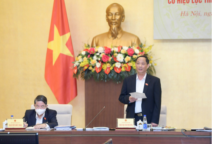 Phó Chủ tịch Quốc hội Trần Quang Phương phát biểu tại buổi làm việc của Đoàn giám sát với Bộ Công thương