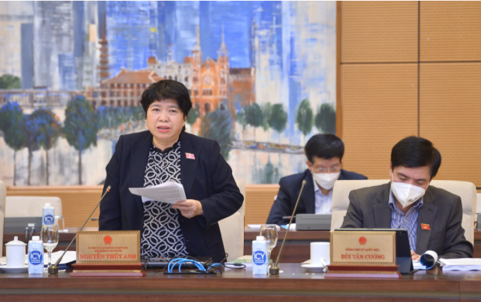  Chủ nhiệm Uỷ ban Xã hội Nguyễn Thuý Anh thẩm tra sơ bộ Tờ trình của Chính phủ