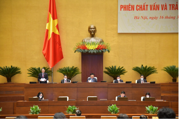 Phó Chủ tịch Quốc hội Nguyễn Đức Hải điều hành phiên chất vấn sáng 16/3