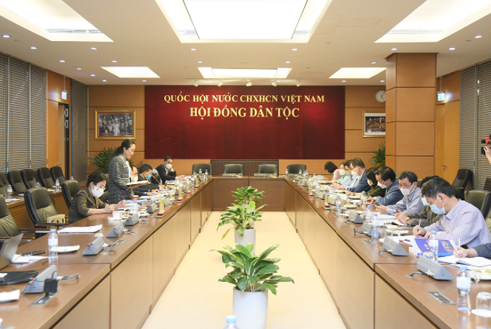 Toàn cảnh cuộc làm việc của Hội đồng Dân tộc với Bộ Khoa học và Công nghệ về việc xây dựng và ban hành văn bản quy phạm pháp luật có liên quan đến công tác dân tộc trong giai đoạn 2016-2021
