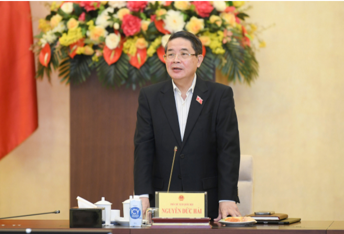 Phó Chủ tịch Quốc hội, Trưởng Đoàn giám sát Nguyễn Đức Hải phát biểu
