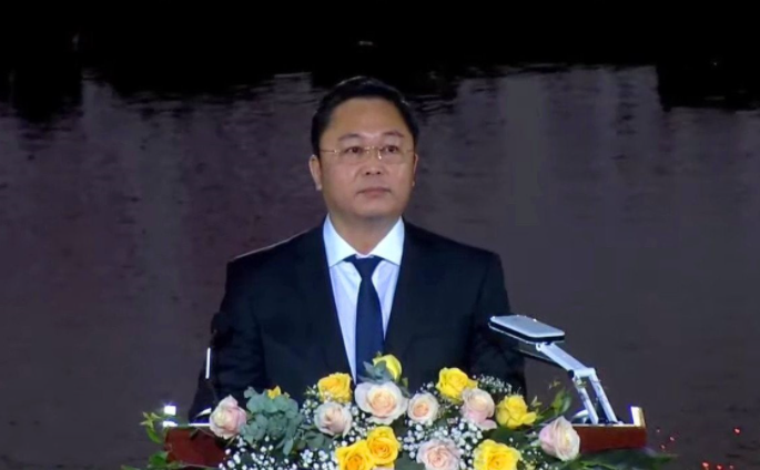 Chủ tịch UBND tỉnh Lê Trí Thanh phát biểu khai mạc Năm du lịch quốc gia 2022. 