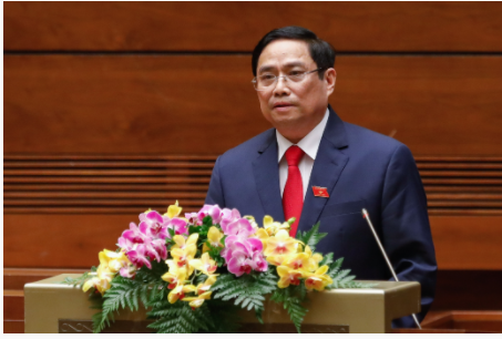 Thủ tướng Chính phủ Phạm Minh Chính phát biểu nhậm chức. Ảnh: VGP/