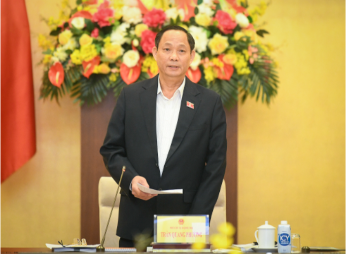 Phó Chủ tịch Quốc hội Trần Quang Phương phát biểu kết luận buổi làm việc