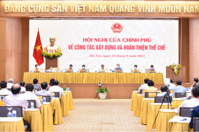 Thủ tướng Chính phủ Phạm Minh Chính chủ trì Hội nghị toàn quốc về công tác xây dựng và hoàn thiện thể chế ngày 16/9/202