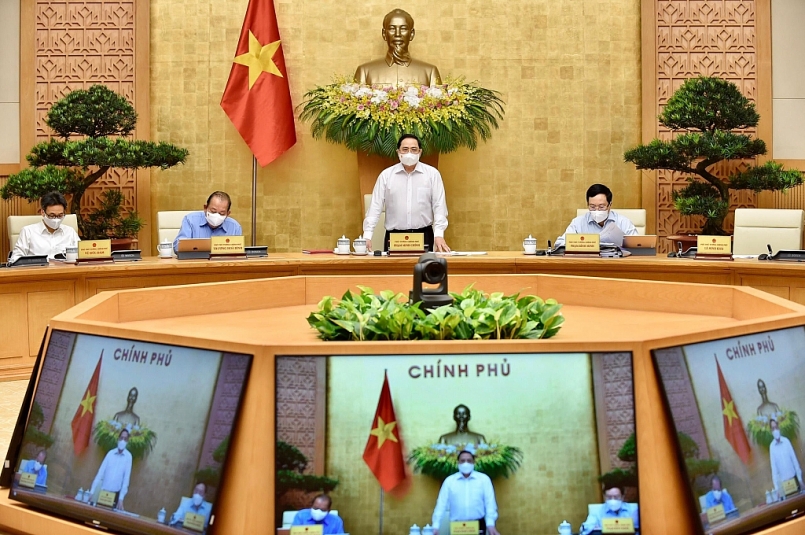 Thủ tướng Chính phủ Phạm Minh Chính  chủ trì phiên họp Chính phủ thường kỳ tháng 4/2021.