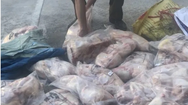 Nghệ An: Tiêu hủy 170 kg thịt gà không rõ nguồn gốc, xuất xứ