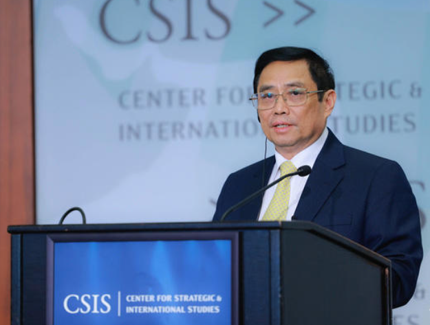 Thủ tướng Phạm Minh Chính phát biểu tại Trung tâm Nghiên cứu Chiến lược và Quốc tế Hoa Kỳ (CSIS), ngày 11/5 (giờ địa phương) 