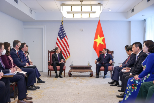 Ngoại trưởng Blinken hoan nghênh những cam kết của Việt Nam tại Hội nghị thượng đỉnh COP26, khẳng định Hoa Kỳ sẽ hỗ trợ Việt Nam thực hiện các cam kết này. Ảnh: VGP