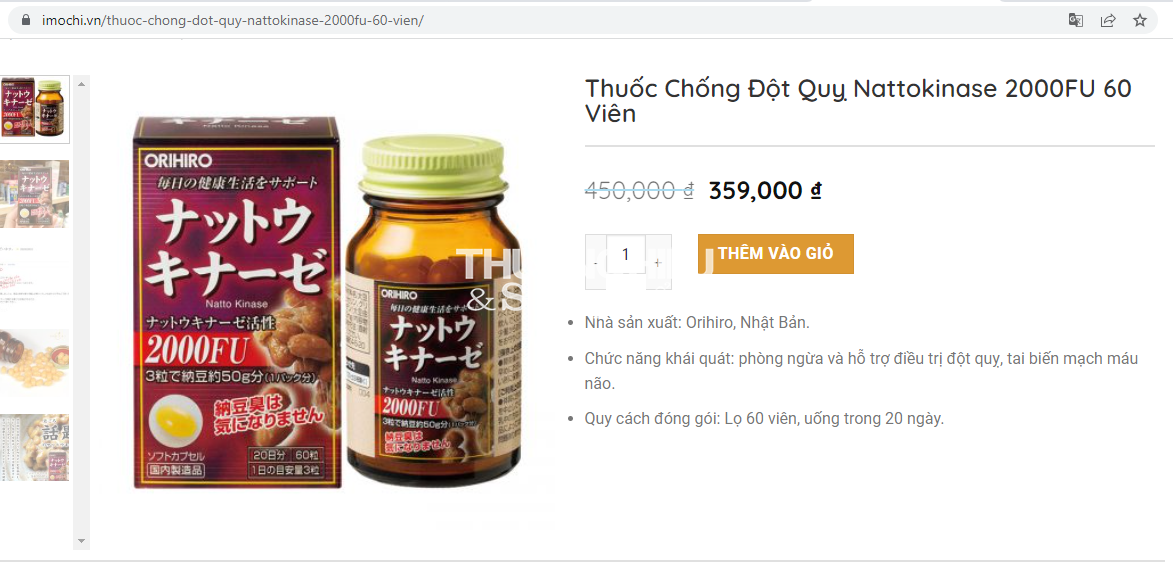 Người tiêu dùng cẩn trọng với sản phẩm Orihiro Nattokinase capsules