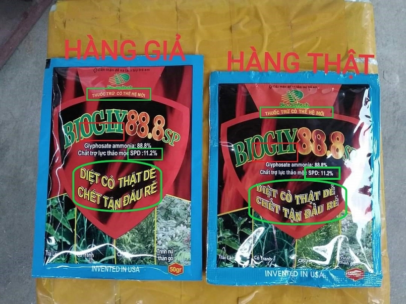 Gia Lai: Thu giữ thuốc bảo vệ thực vật giả mạo nhãn hiệu Biogly 88.8SP