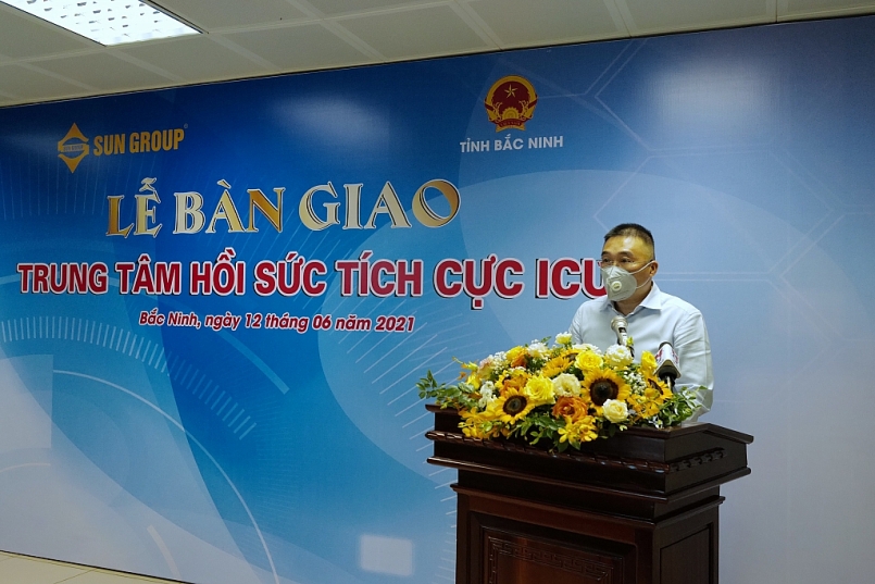 Ông Trần Minh Sơn – Thành viên Hội đồng sáng lập Tập đoàn Sun  Group phát biểu tại sự kiện bàn giao ICU cho Bắc Ninh (6)