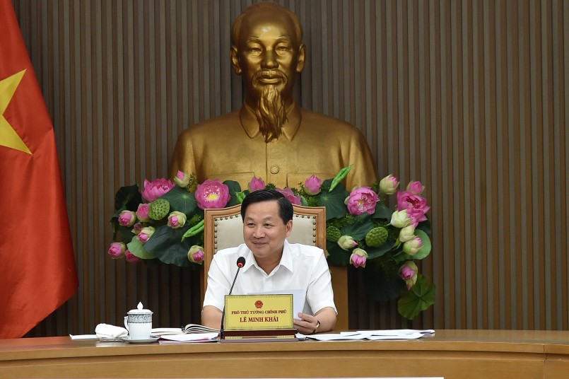 Phó Thủ tướng Lê Minh Khái, Trưởng Ban Chỉ đạo điều hành giá đã chủ trì họp với các bộ, ngành về điều hành giá một số mặt hàng thiết yếu. Ảnh VGP