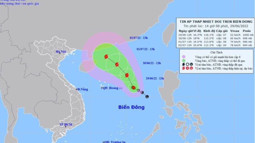 Áp thấp nhiệt đới có khả năng mạnh lên thành bão