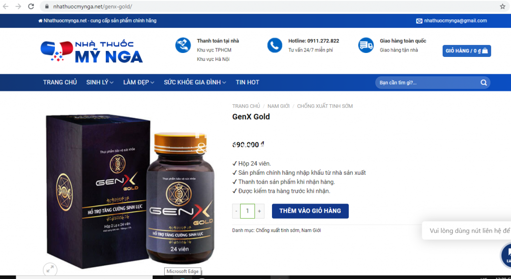 Sản phẩm GENX GOLD: Bị xử phạt, thu hồi giấy phép vẫn “ngang nhiên” quảng cáo, bán hàng
