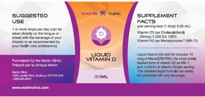 Sản phẩm bị thu hồi là Martin Clinic Liquid Vitamin D số lô NPN 80092359.