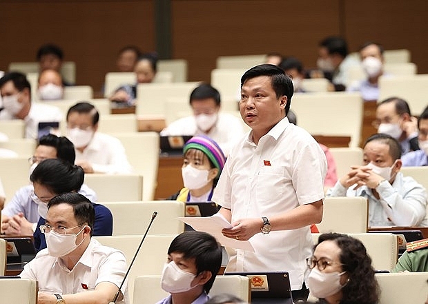 Đại biểu Quốc hội tỉnh Hà Nam Phạm Hùng Thắng phát biểu. (Ảnh:TTXVN)