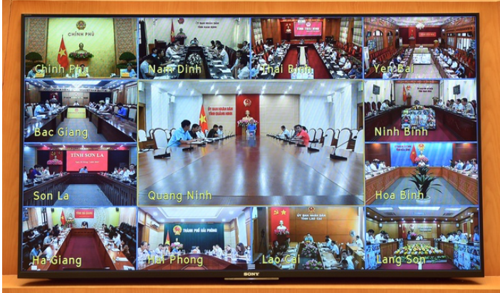 Cuộc họp có sự tham dự của 16 tỉnh, thành phố phía bắc tại các đầu cầu truyền hình trực tuyến - Ảnh: VGP/Đức Tuân