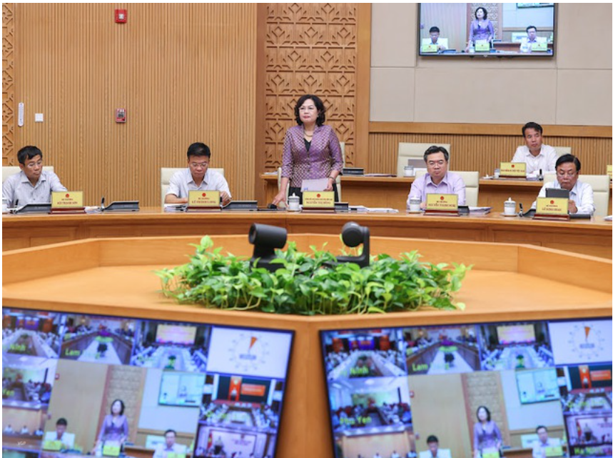 Thống đốc Ngân hàng Nhà nước Nguyễn Thị Hồng cho rằng những kết quả tích cực mà Việt Nam đạt được sẽ càng rõ nét nếu so sánh với tình hình thế giới - Ảnh: VGP/Nhật Bắc